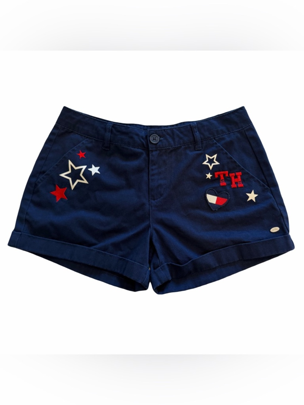Tommy Hilfiger Navy Embroidered Shorts